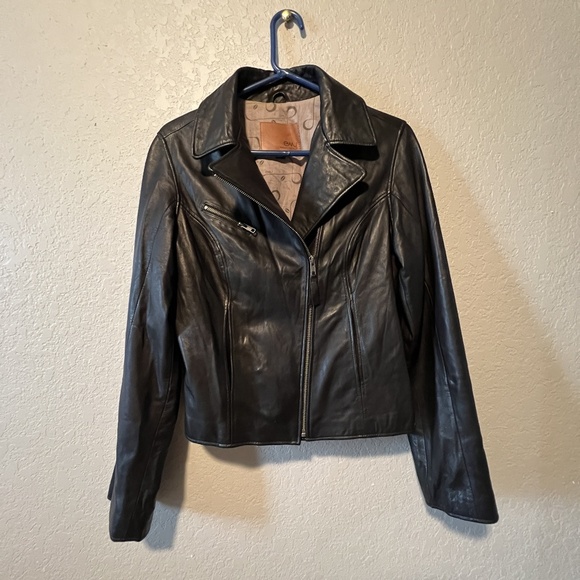 VINTAGE EMU Merino Wool Genuine Sheepskin Leather Moto Jacket โ Size Medium - Picture 1 of 11